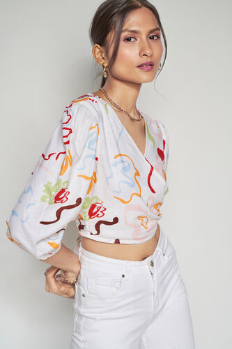 Graphic Straight Top, White, image 5